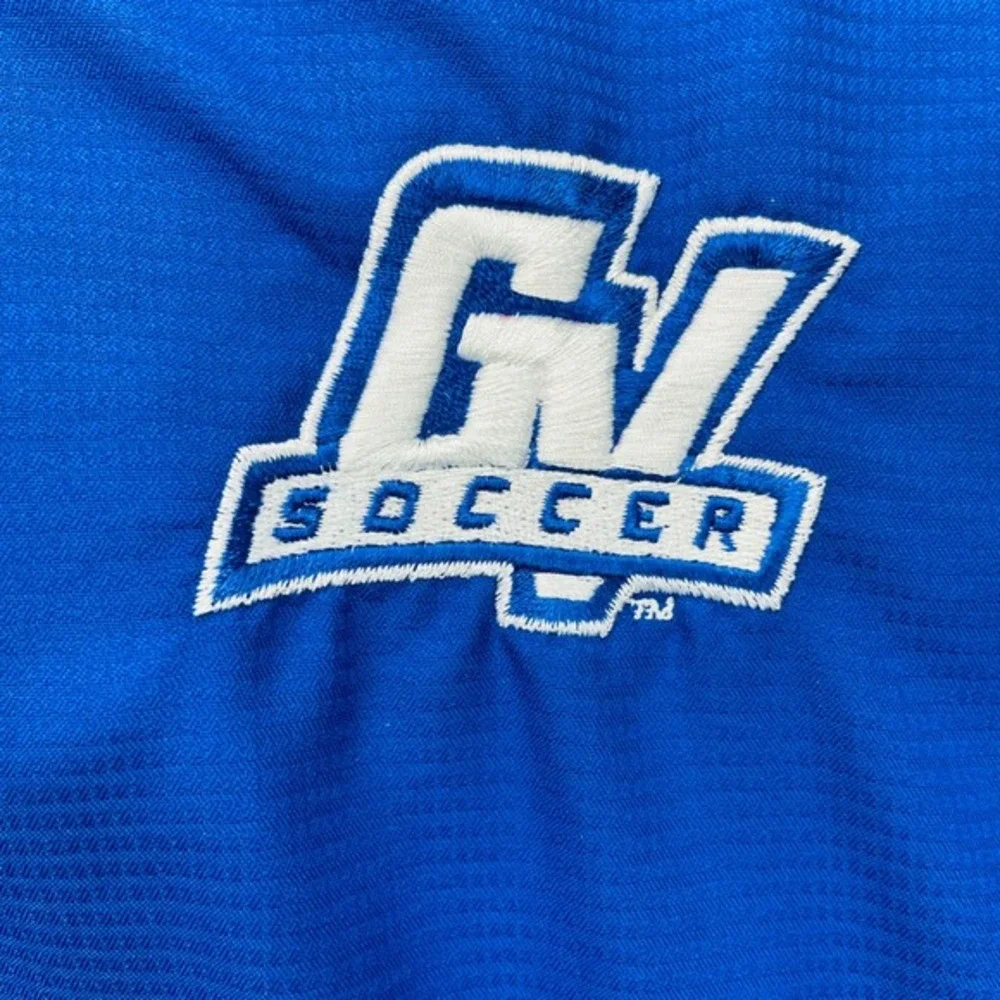 GVSU Adidas G7 Soccer Jacket Blue Hooded Lightweight‎ Full Zip Men's Medium